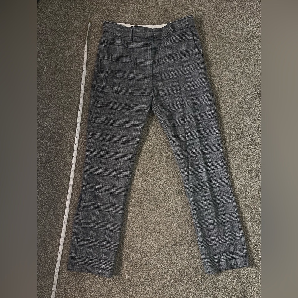 H&M Black and White Plaited Work Pants